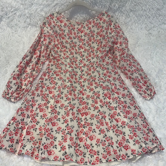 Rebecca Taylor Cotton Floral Print Dress with Cotton Lining Long Sleeve - Picture 7 of 7